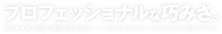 プロフェッショナルな巧みさ。豊かな経験と熟練の製版技術を駆使しハイクオリティなグラフィックを生み出す恒和プロセス